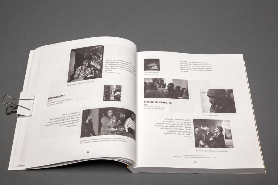 Spiegeblicke, Perspektiven Schwarzer Bewegung, layout spreads, details